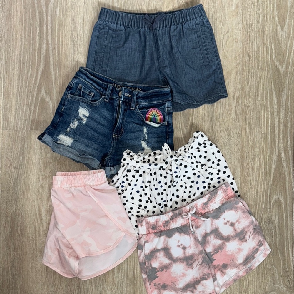 Stylish Shorts Collection - Denim, Pink, and Polka Dot